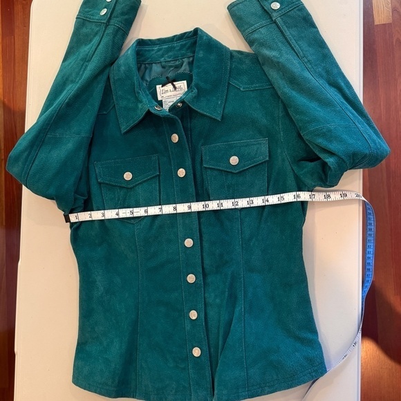 Suede Emerald Green Jacket, snap button, women’s Small NWOT -✨ Originally $150 - Picture 7 of 11